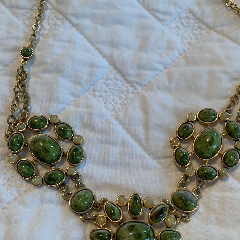 Green Statement Necklace - image 3